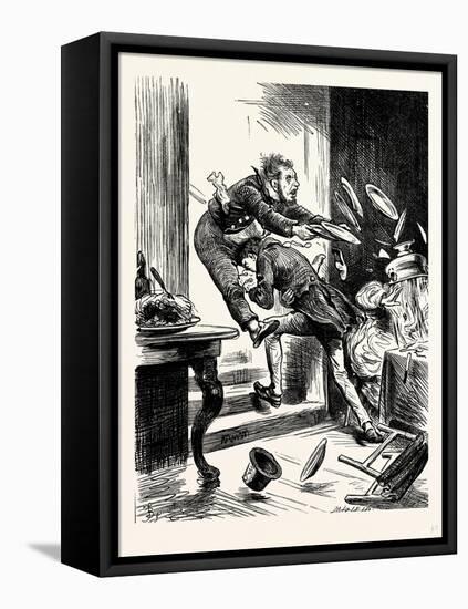 Charles Dickens Sketches by Boz One Gentleman Was Observed Suddenly to Rush from the Table-George Cruikshank-Framed Stretched Canvas