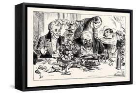 Charles Dickens Sketches by Boz Tureens of Soup are Emptied with Awful Rapidity-George Cruikshank-Framed Stretched Canvas