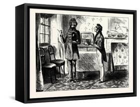 Charles Dickens Sketches by Boz When He First Came to Look at the Lodgings-George Cruikshank-Framed Stretched Canvas