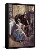 Charles Dickens 'The Cricket on the Hearth'-Harold Copping-Framed Stretched Canvas