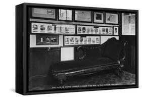 Charles Dickens - the sofa on which he died-Hablot Knight Browne-Framed Stretched Canvas