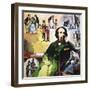 Charles Dickens with His Characters-Ralph Bruce-Framed Giclee Print