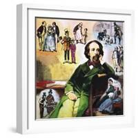 Charles Dickens with His Characters-Ralph Bruce-Framed Giclee Print