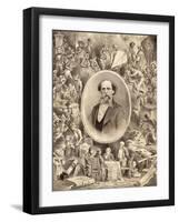 Charles Dickens Writer-W. Reynolds-Framed Photographic Print