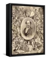 Charles Dickens Writer-W. Reynolds-Framed Stretched Canvas