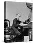 Charles Dickens Writing at Desk-null-Stretched Canvas