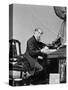 Charles Dickens Writing at Desk-null-Stretched Canvas