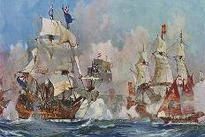 Naval Battle 1704-Charles Dixon-Art Print