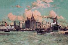 'The Queen Elizabeth off Gibraltar', c1918 (1919)-Charles Dixon-Framed Giclee Print