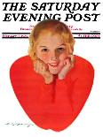 "Valentine Girl," Saturday Evening Post Cover, February 13, 1932-Charles E. Chambers-Framed Giclee Print