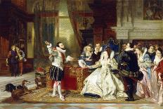 Sir Walter Raleigh and Queen Elizabeth, 1875-Charles Edouard Boutibonne-Giclee Print