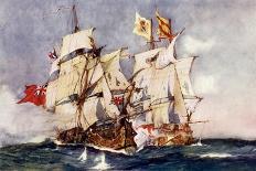 The Last Fight of the "Revenge," Off Flores, in the Azores, 1591-Charles Edward Dixon-Giclee Print