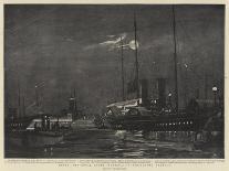 Night, the Royal Yacht Alberta in Portsmouth Harbour-Charles Edward Dixon-Giclee Print