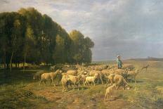Returning Home-Charles Emile Jacque-Stretched Canvas
