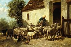 A Shepherd and His Flock-Charles Emile Jacque-Giclee Print