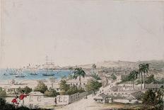 A View of Carlisle Bay and Bridgetown, Barbados-Charles Emilius Gold-Framed Stretched Canvas