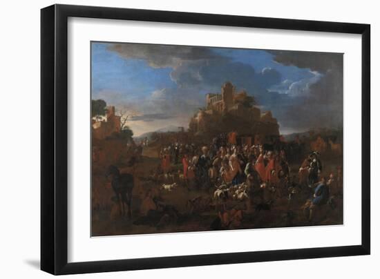 Charles Emmanuel II, Duke of Savoy and Françoise Madeleine D'Orléans with Royal Court-Jan Miel-Framed Giclee Print