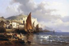 Hauling the Boats Ashore on the Coast of Brittany, 19Th Century-Charles Euphrasie Kuwasseg-Giclee Print