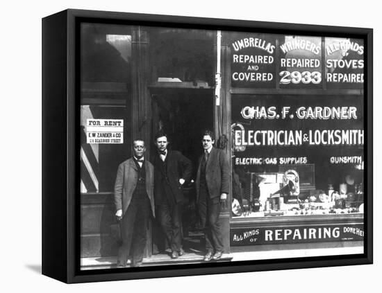 Charles F. Gardner, Electrician and Locksmith-null-Framed Stretched Canvas