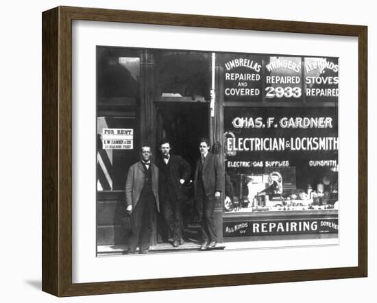Charles F. Gardner, Electrician and Locksmith-null-Framed Photo