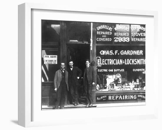 Charles F. Gardner, Electrician and Locksmith-null-Framed Photo