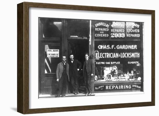 Charles F. Gardner, Electrician and Locksmith-null-Framed Art Print