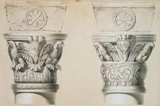 Byzantine Capitals from Columns in the Nave of the Church of St. Demetrius in Thessalonica-Charles Felix Marie Texier-Mounted Giclee Print