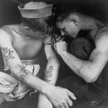 American Sailor Having Another Tattoo Done by Shipmate Aboard Battleship USS New Jersey During WWII-Charles Fenno Jacobs-Photographic Print