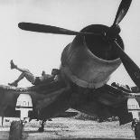 Marines of VMF-222 Relaxing on Wings of Their Aircraft Between Air Strikes-Charles Fenno Jacobs-Photographic Print