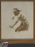 Study for Indian in Buffalo Hunt by Indians (Oil on Paper Mounted on Canvas)-Charles Ferdinand Wimar-Giclee Print