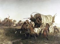 Study for Indian in Buffalo Hunt by Indians (Oil on Paper Mounted on Canvas)-Charles Ferdinand Wimar-Giclee Print