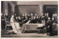 Queen Victoria Presiding at the Council on Her Accession to the Throne, 1846-Charles Fox-Framed Stretched Canvas