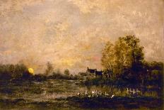 Sunset on the Oise, 1865-Charles-François Daubigny-Stretched Canvas