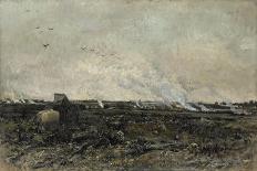 Landscape with Figures Seated on a Bank, Late 1870S-Charles Francois Daubigny-Giclee Print