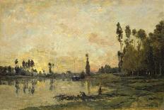 Sunset on the Oise, 1865-Charles-François Daubigny-Framed Stretched Canvas