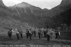 Telluride Band in Bridal Veil Park Ingram and Bridal Veil Falls, 1886-Charles Goodman-Mounted Photographic Print