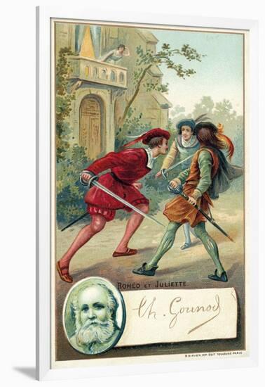 Charles Gounod, French Composer, and a Scene from His Opera Romeo Et Juliette-null-Framed Giclee Print