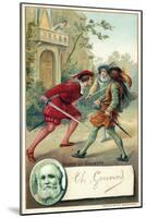 Charles Gounod, French Composer, and a Scene from His Opera Romeo Et Juliette-null-Mounted Premium Giclee Print