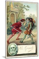 Charles Gounod, French Composer, and a Scene from His Opera Romeo Et Juliette-null-Mounted Giclee Print