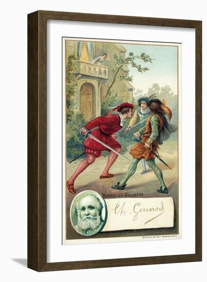 Charles Gounod, French Composer, and a Scene from His Opera Romeo Et Juliette-null-Framed Giclee Print