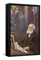 Charles Gounod French Musician and Composer Depicted Composing His Opera Faust-L. Balestrieri-Framed Stretched Canvas