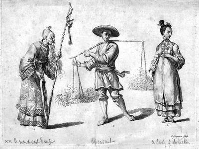 Three Chinese figures, 18th century