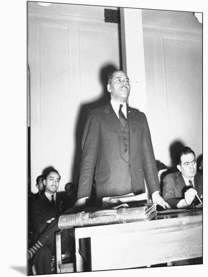 Charles H. Houston of Harvard University, Making a Plea for Use of Central High Auditorium-null-Mounted Photographic Print