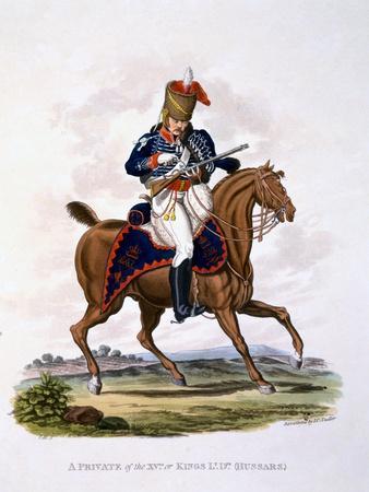 Uniform of a Private of the 15th or King's Light Dragoons (Hussars), from 'Costume of the British…