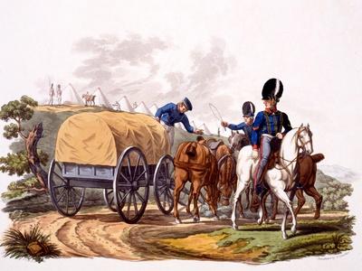 Uniform of Royal Artillery Drivers (With Wagon and Camp), from 'Costume of the British Empire,…