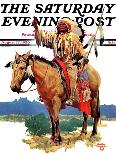 "Indian Chief on Horseback," Saturday Evening Post Cover, August 22, 1936-Charles Hargens-Giclee Print