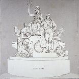 Monument to Earl Howe, Sculpted by J Flaxman, St Paul's Cathedral, City of London, 1818-Charles Heath-Giclee Print