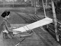 Iban Woman Making Thread with a Mangle, Borneo, 1922-Charles Hose-Giclee Print