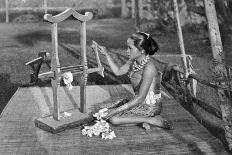 Iban Woman Making Thread with a Mangle, Borneo, 1922-Charles Hose-Framed Giclee Print
