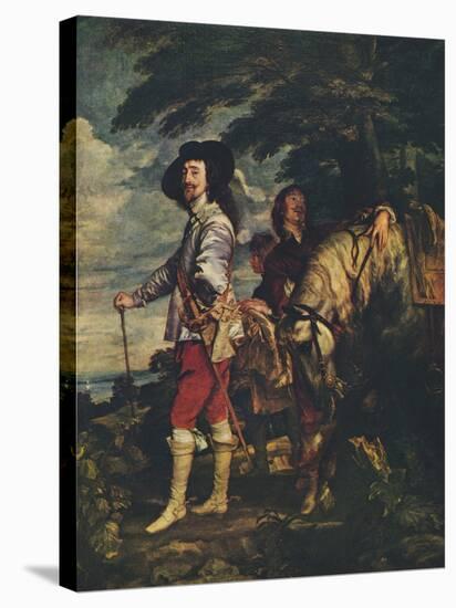 'Charles I at the Hunt', c1635-Anthony Van Dyck-Stretched Canvas